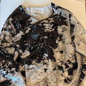Sequin open blazer with Black and silver  sides